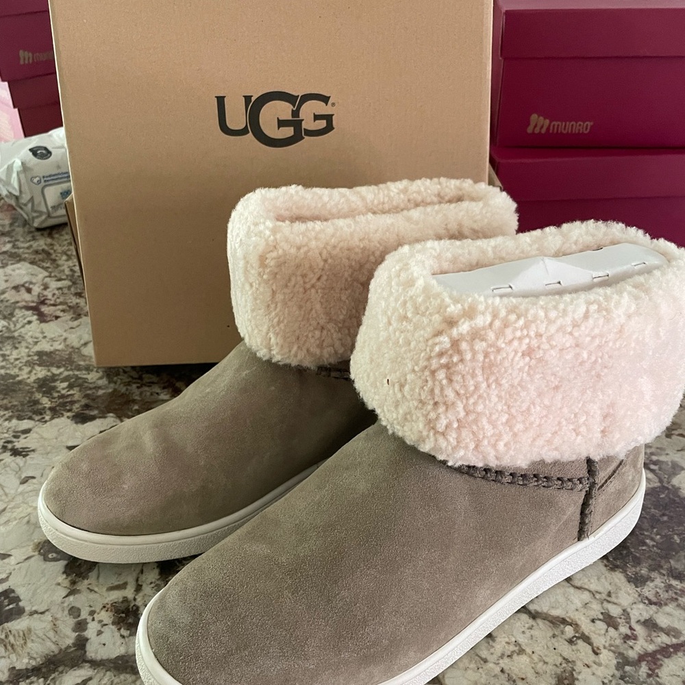 UGG Taupe Suede Mika Classic Sneaker